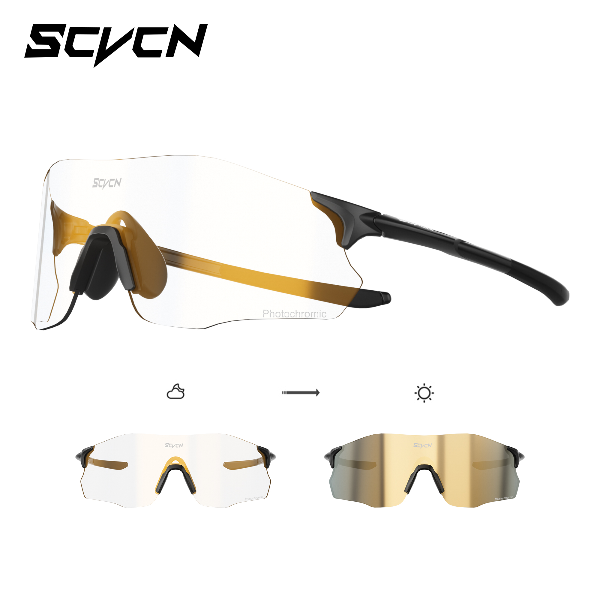 Mountain Biking Sport - SCVCN Meekleurende Randloze Zonnebril voor Man