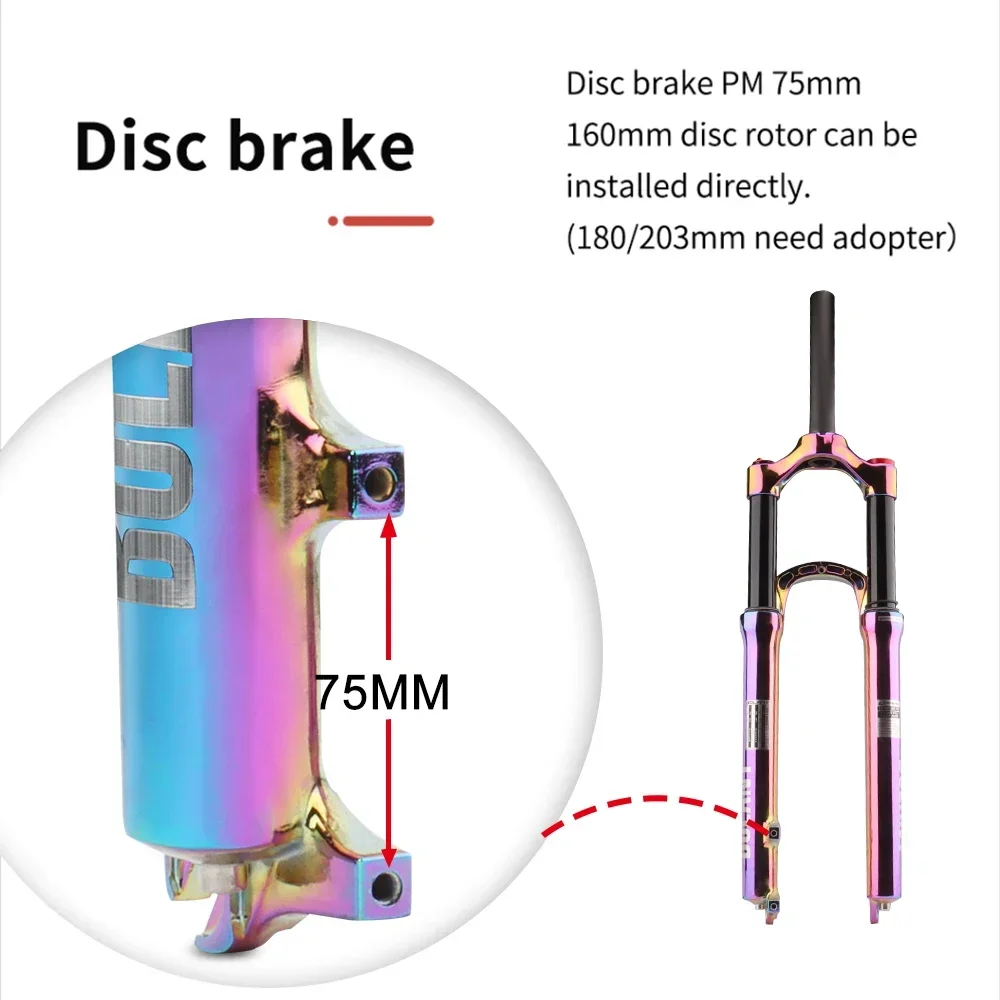 Mtb Fork Air - Regenboog 27.5/29er Suspension Air Inch Vacuüm