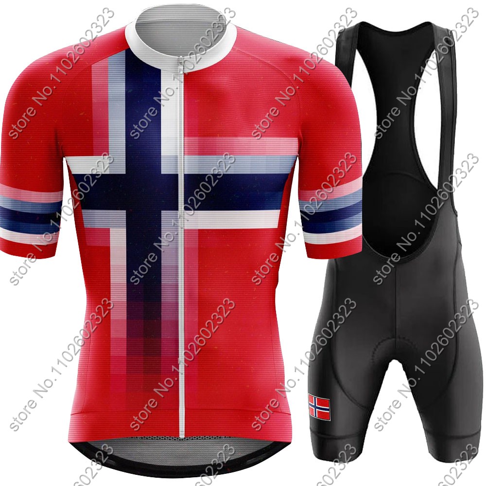 Mountain Biking Jersey - 2024 Norway Fietsshirt Nationale Team Set