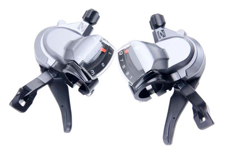 Mountain Biking Logo - Fiets Derailleur met Logo, Shift Lever,