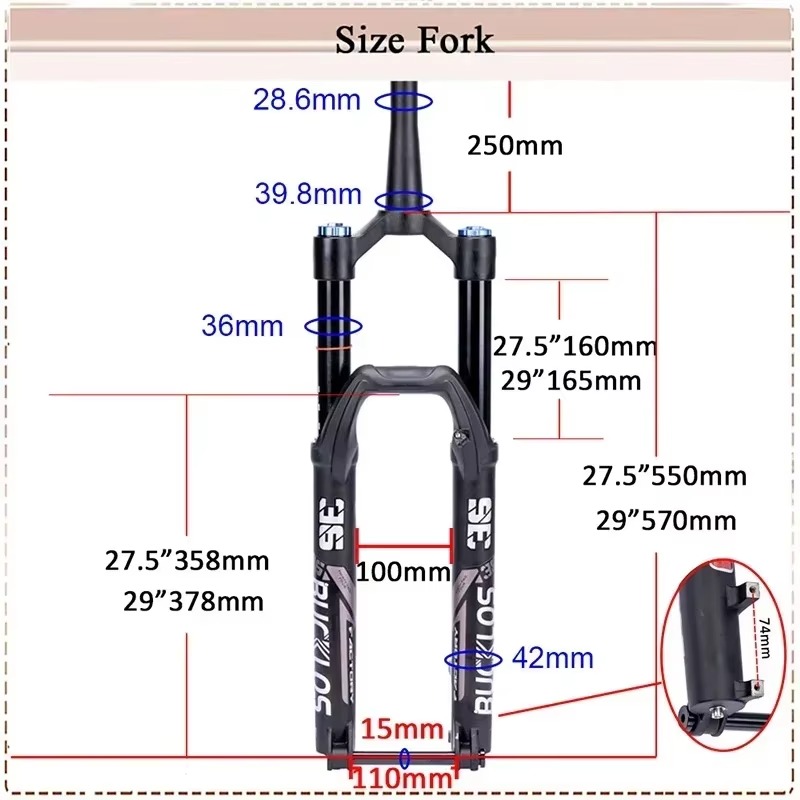 BUCKLOS 27.5/29 inch MTB lucht - Mtb Fork Air recensie en prijs