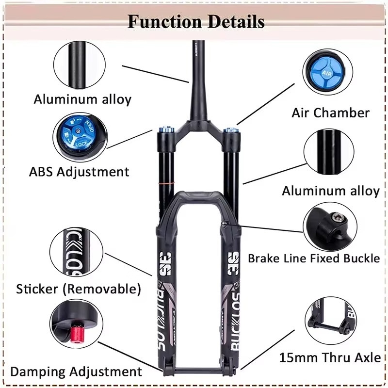 BUCKLOS 27.5/29 inch MTB lucht - Mtb Fork Air recensie en prijs