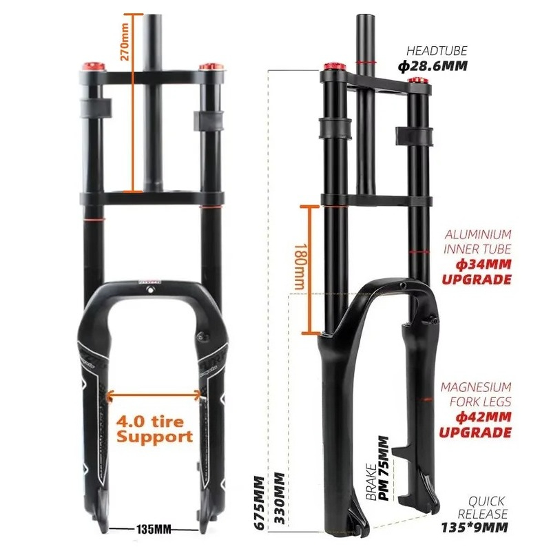 20x4.0 Fiets Luchtvering Voorv - Mtb Fork Air recensie en prijs
