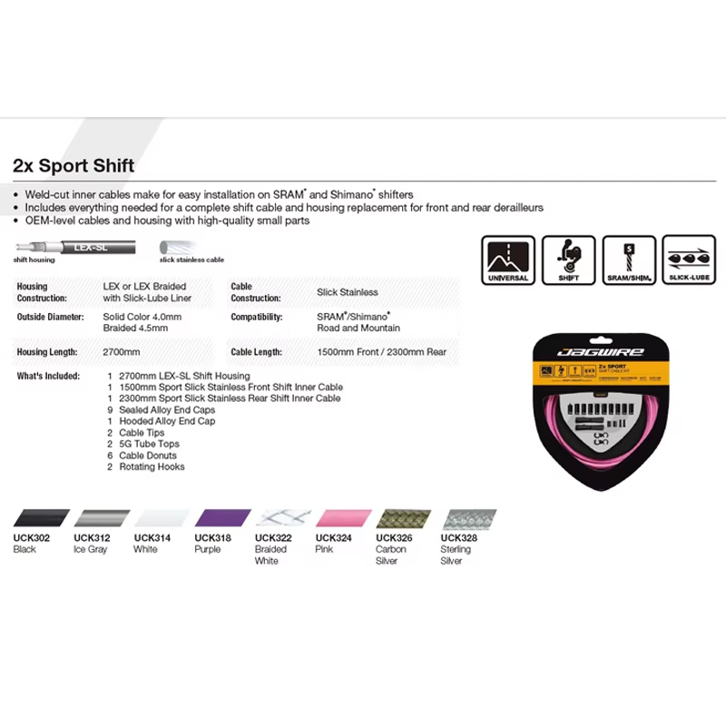 JAGWIRE 2x Sport Shift Kabel V - Mountain Biking Sport recensie en prijs