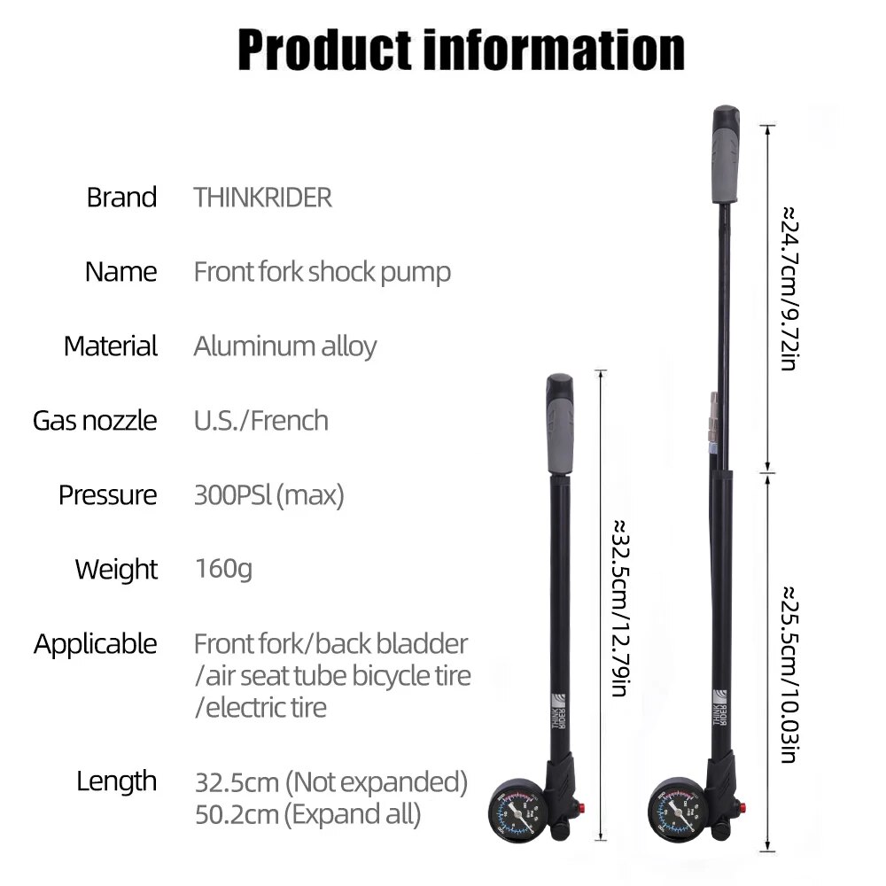 ThinkRider Draagbare Hogedruk  - Mtb Fork Air recensie en prijs
